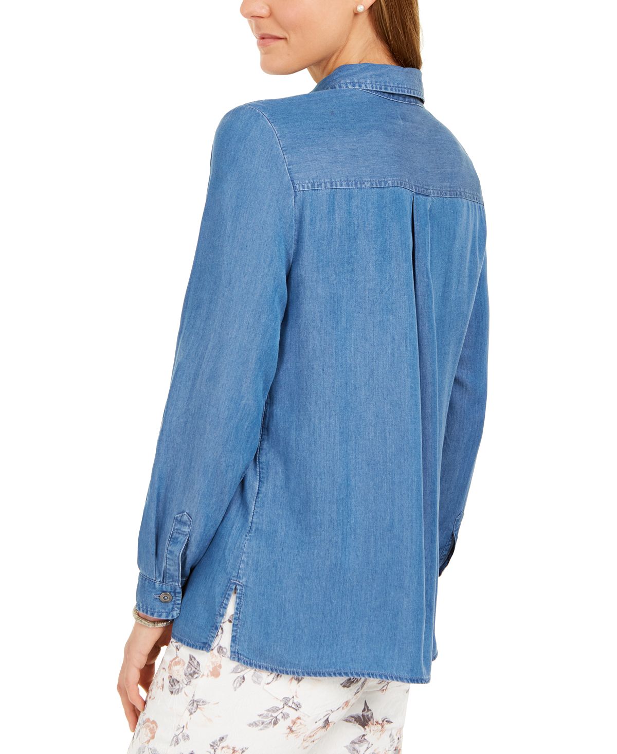 Charter Club Women's Denim Utility Shirt Blue Size XX-Large