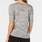 Thalia Sodi Women's Metallic Heathered Cutout Sleeve Top Gray Size Medium