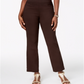 JM Collection Women's Pull on Tummy Control Slim Leg Pants Brown Size Small