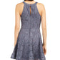 BCX Women's Sleeveless Halter Short Fit Flare Party Dress Gray Size 0