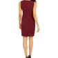 Kasper Women's Zippered Sleeveless Jewel Neck Knee Length Body Con Dress Red Size 8