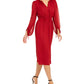 Anne Klein Women's Smocked Waist Midi Dress Red Size Medium