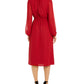 Anne Klein Women's Smocked Waist Midi Dress Red Size Medium