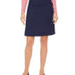 Charter Club Women's Solid Above the Knee a Line Wear to Work Skirt Blue Size X-Small