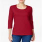 Karen Scott Women's Scoop Neck Top Red Size Medium