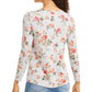Style & Co Women's  Floral-Print Top White Multi Size Medium