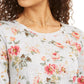 Style & Co Women's  Floral-Print Top White Multi Size Medium