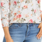 Style & Co Women's  Floral-Print Top White Multi Size Medium