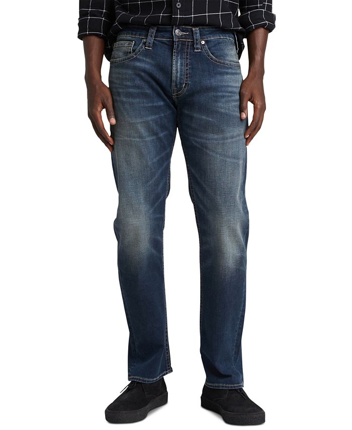 Silver Jeans Co. Men's Eddie Relaxed Tapered Fit Stretch Jeans Blue Size 38X30