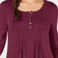 Style & Co Women's Long Sleeve Pintuck Top Purple Size Medium