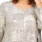 JM Collection Women's Space Dyed Embellished Zipper Top Gold  Size Petite S