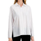 Alfani Women's Collared Long Sleeve Button Down Top White Size Large