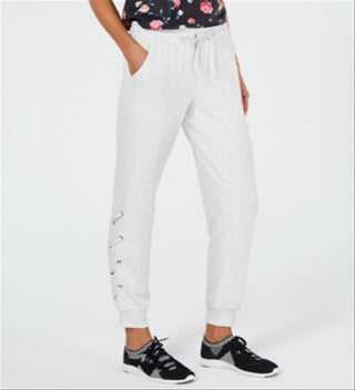 Ideology Women's Tie Heather Lounge Pants White Size X-Large