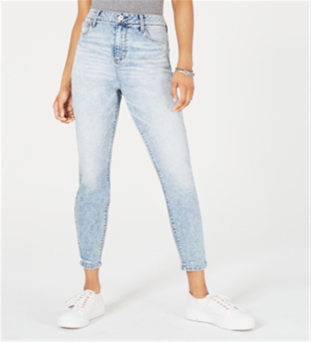 Vanilla Star Women's Mario Super High Rise Skinny Destructed Jeans Blue Size 7