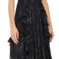 INC International Concepts Women's Metallic V Neck Midi Dress Black Size M