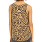 Rebellious One Junior's Cheetah Print Tie Front Tank Top Brown Size Small