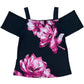 INC International Concepts Women's Floral Off Shoulder Top Blue Size X-Large