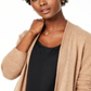 Charter Club Women's Open Front Cashmere Cardigan Brown Size X-Large