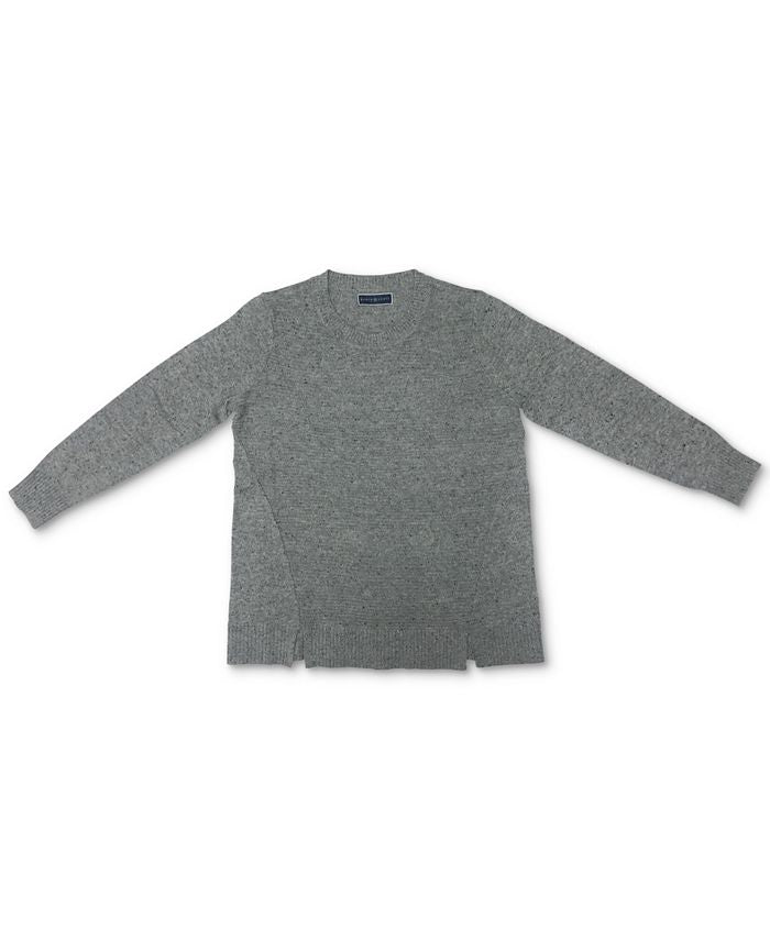 Karen Scott Women's Crewneck Notch Hem Sweater Gray Size Medium