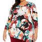 JM Collection Women's Printed Asymmetrical Top Black Size 0X