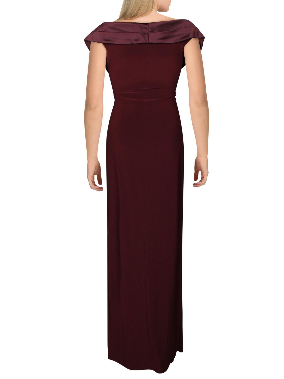 Ralph Lauren Women's Pleated Sleeveless Leonetta Evening Dress Red Size 18