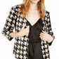 INC International Concepts Women's Sequined Houndstooth Jacket Black Size X-Small