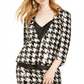 INC International Concepts Women's Sequined Houndstooth Jacket Black Size X-Small