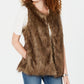 Say What Junior's Faux Fur Vest Brown Size X-Large