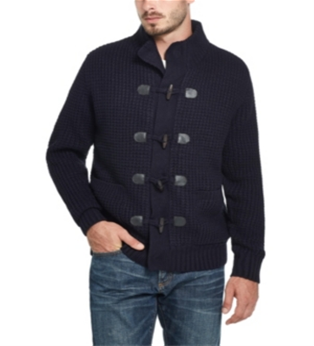 Weatherproof Vintage Men's Toggle Waffle Stitch Sweater Blue Size XXX-Large