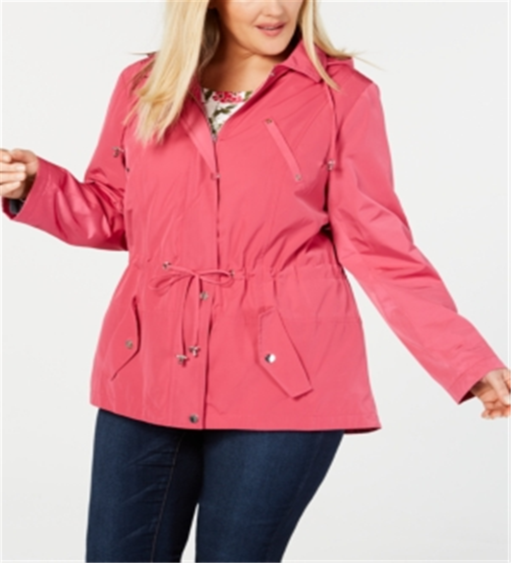 Charter Club Women's Plus Water Resistant Utility Jacket Pink Size 3X
