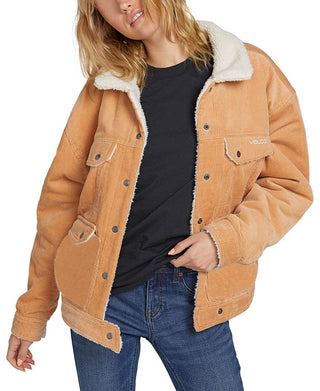 Volcom Women's Non Denim Casual Woodstone Jacket Yellow Size S