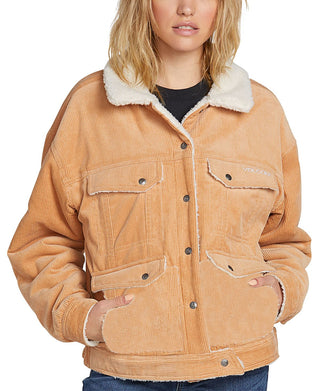 Volcom Women's Non Denim Casual Woodstone Jacket Yellow Size S