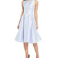 Adrianna Papell Women's Sleeveless Boat Neck Midi Formal Fit Flare Dress Blue Size 6