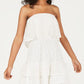 City Studios Women's Lace Ruffled Mini Dress White Size 9