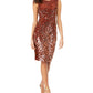 Vince Camuto Women's Sleeveless Knee Length Sheath Dress  Brown Size 4