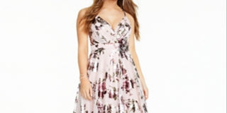 City Studio Women's Metallic Maxi Evening Dress Pink Size 16