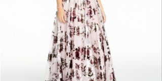 City Studio Women's Metallic Maxi Evening Dress Pink Size 16