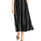 Alfani Women's Striped Below the Knee a Line Skirt Black Size Small