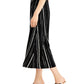 Alfani Women's Striped Below the Knee a Line Skirt Black Size Small