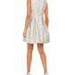 Vince Camuto Women's Jacquard Fit & Flare Dress Gold Size 10