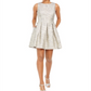 Vince Camuto Women's Jacquard Fit & Flare Dress Gold Size 10
