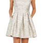 Vince Camuto Women's Jacquard Fit & Flare Dress Gold Size 10