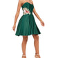 Blondie Nites Women's Embellished Floral Sweetheart Neckline Full Length Party Fit Flare Dress Green Size 3