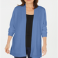 Karen Scott Women's Open Front Cardigan Blue Size Petite Small
