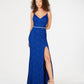 City Studios Junior's Rhinestone Glitter Lace Gown Blue Size 5
