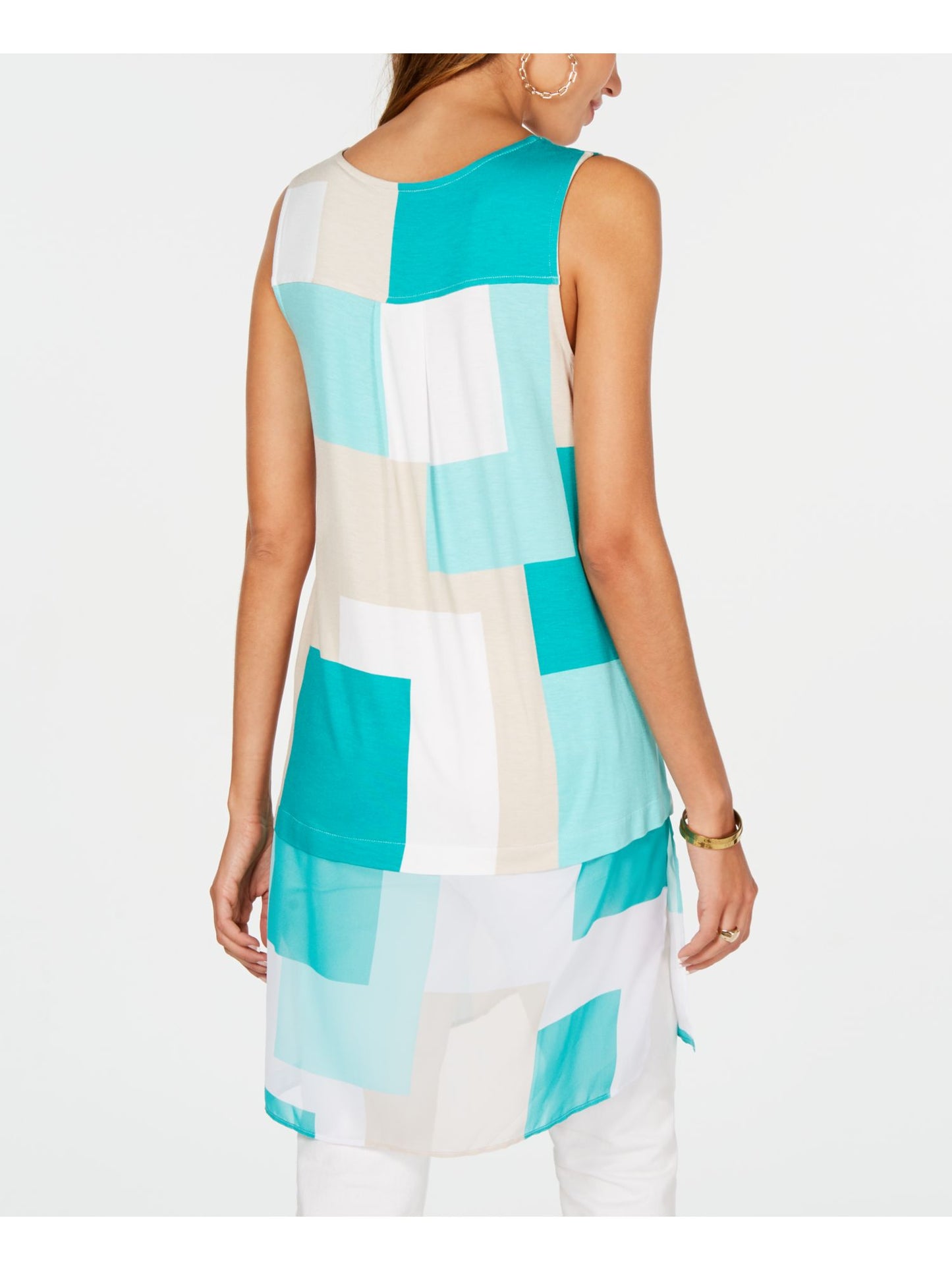 Alfani Women's Printed Tunic Blue Size X-Large