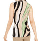 Alfani Women's Knot Waist Printed Blouse Brown Size Small