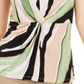 Alfani Women's Knot Waist Printed Blouse Brown Size Small
