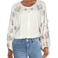 Free People Women's Sweet Emotion Emboidered Peasant Blouse White Size Large
