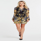 Guess Women's Marciano Floral Pattern Dress Yellow Size Medium